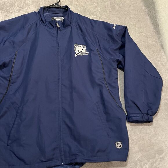 Tampa Bay Lightning Jacket Mens XL Blue CCM Reebok NHL Bolts Center Ice - Picture 2 of 12
